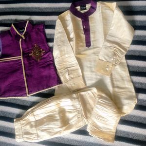 Silk Blend Party Wear Set For 2-3 Year Old