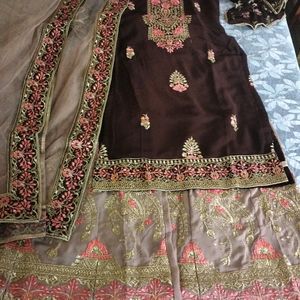 Plazo Suit With Net Dupatta