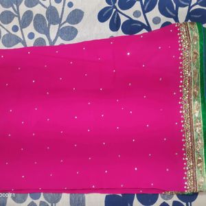 Megenta Colour Partywear Saree