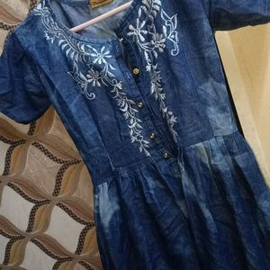 Denim Frock For Girls