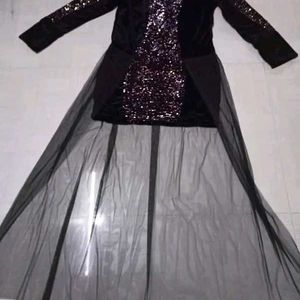 A Black Fabulous Net Party Wear Dresss