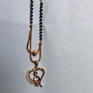 "S"Letter Mangalsutra/Designer/Heart Shape/Ad Diam