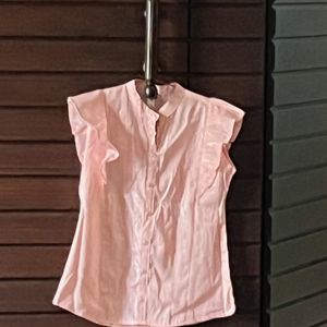 New Cute Pink Ruffle Top Size S