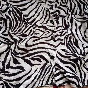 Zebra print oversized shirt