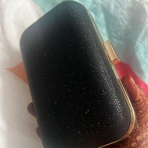 Black Shimmery Shiny Clutch