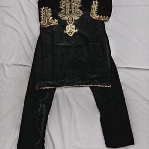 Velvet Partywear Kurta Set