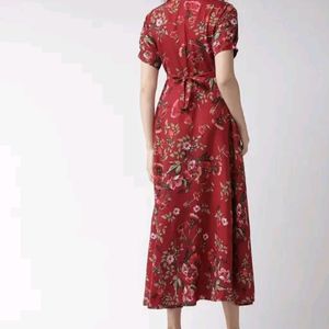 Maroon Floral Dress New One