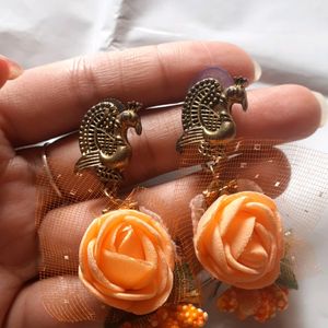 Golden Peacock Designed Earrings