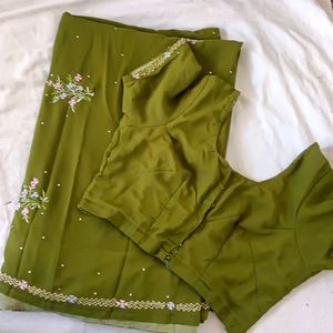 New Embroiderd Saree With Billouse