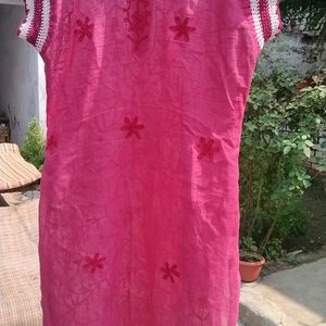 Chikan With Cotton Kurti