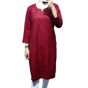 Shiny Red Kurta (Women)