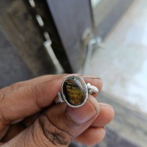 NATURAL TIGER EYE STONE RING IN SILVER