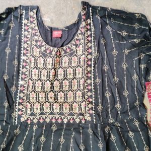 Golden Printed Ethnic Kurti