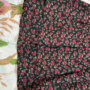 Berrylush Flower Print Skirt