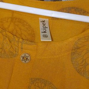 Mustard Cotton Kurti xxl Size