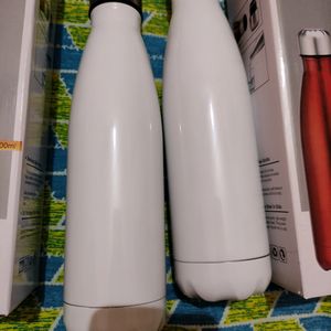 2 White Bottle 500ml Vacuum Flask  Stainless Steel Bottle