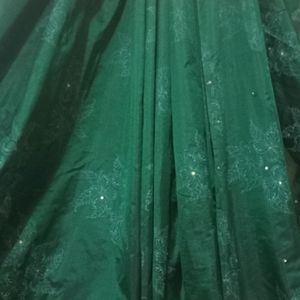 Dark Green Fancy Saree