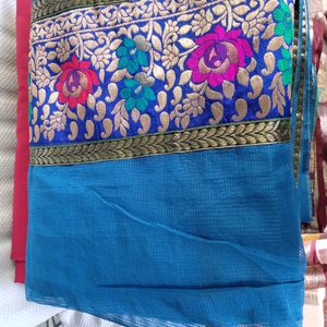 Blue Beautiful Design Saree