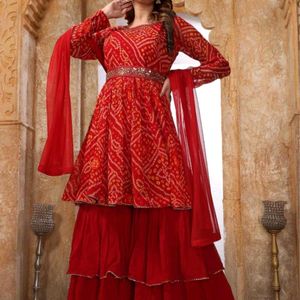 Festive nd Wedding Ethnic Frock Sharara Se