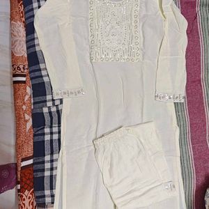 White Kurti Set