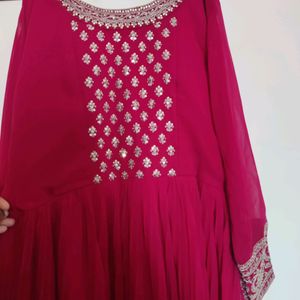 Pink Dress With Shawl