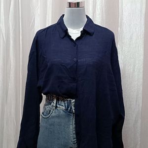 Oversized Navy Blue Cotton Shirt💙