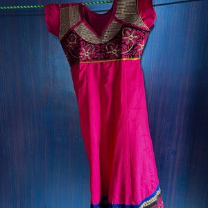 Dark Pink Anarkali Kurta