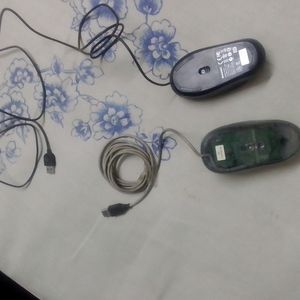 2 Original Lenovo Long Wired Mouse