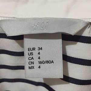 H&M White Stripped Shirt