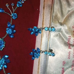 Blue Floral Jewellery Set