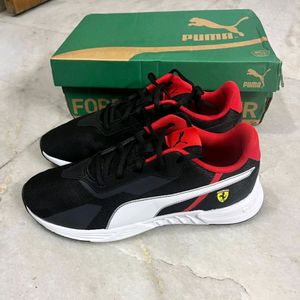 PUMA BLACK SCUDERIA FERRARI SHOES UK-8