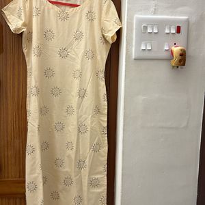 Beautiful Belize Colour Golden Print Kurta