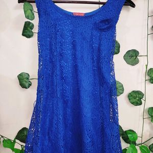 Royal Blue Net One Piece Sexy Dress