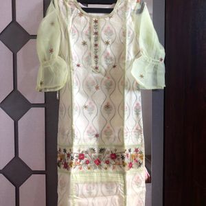 Beautiful Embroidered Net Kurti With Lining