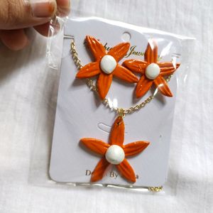 Price Drop❗😍 Orange Cute Flower Set ✨🦋