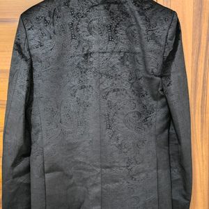 Black Velvet Blazer Self Design