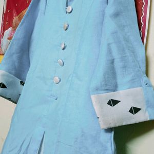 Sky Blue Colour Frock Design