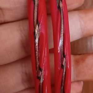 Beautiful Red Regular Bangles