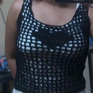 crochet mesh top