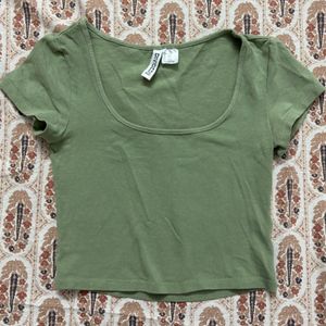 H&M Square Neck Cropped Tshirt