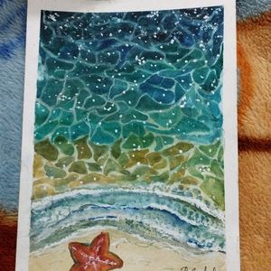 Starfish At Sea Water Colour Painting 🌊 ⭐