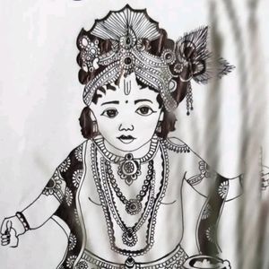 Handmade Mandala Art Of Shri Krishna