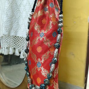 Antique Look Beaded Long Neckpiece