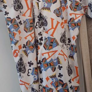 Men Playing Cards Printed Shirt