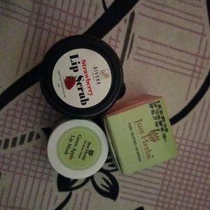 Just Herbs Lip Mask And Rivona  Scrub