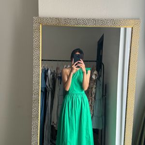 One Shoulder Emerald Green Maxi Dress