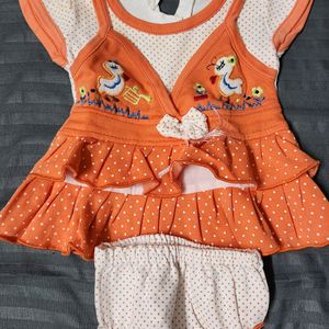 Orange Dress For Newborn Girl Baby