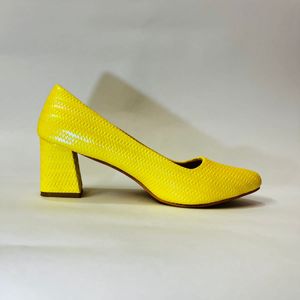 Chrome Yellow Heels For Women