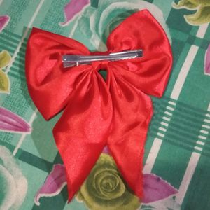 Combo Of Two Black & Red Hair Bow With Alligator C