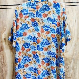 Tan Colour Floral Print Shirt Size-44